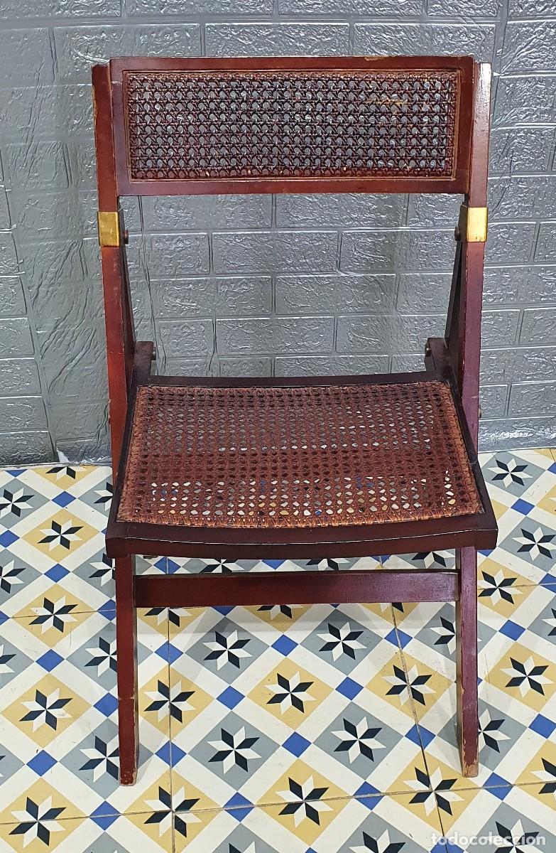 Antig&uuml;edades: Escritorio de campa&ntilde;a con silla estilo barco - Foto 9
