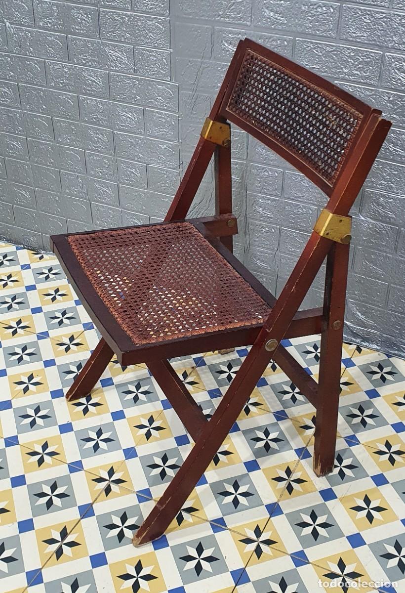 Antig&uuml;edades: Escritorio de campa&ntilde;a con silla estilo barco - Foto 10