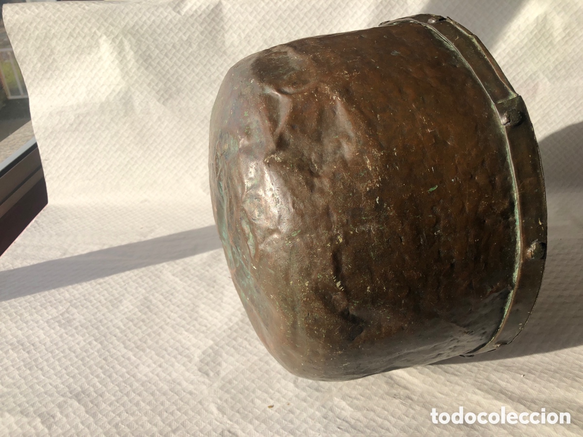 Antig&uuml;edades: Antigua y grande olla de cobre - Foto 8