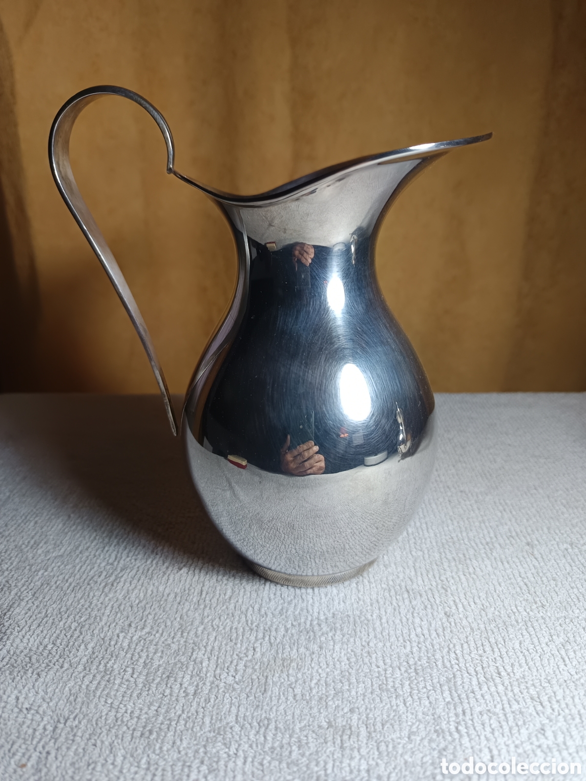 Antig&uuml;edades: jarra de alpaca plateada. - Foto 1