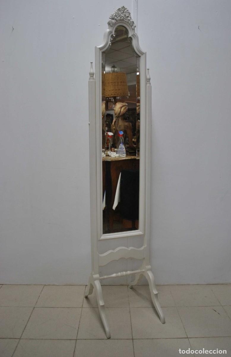 Antig&uuml;edades: ESPEJO VESTIDOR BLANCO - Foto 1