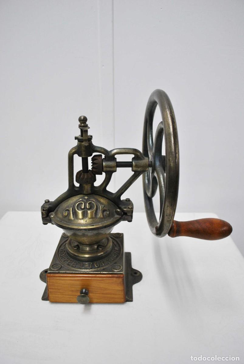 Antiques: MOLINILLO DE CAF&Eacute; FABRICADO EN BRONCE Y MADERA