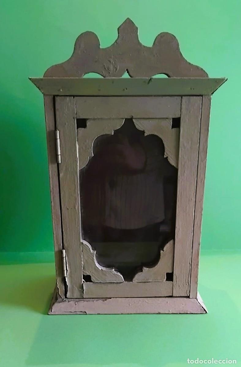 Antiguidades: Altar o capilla religiosa de madera y vidrio