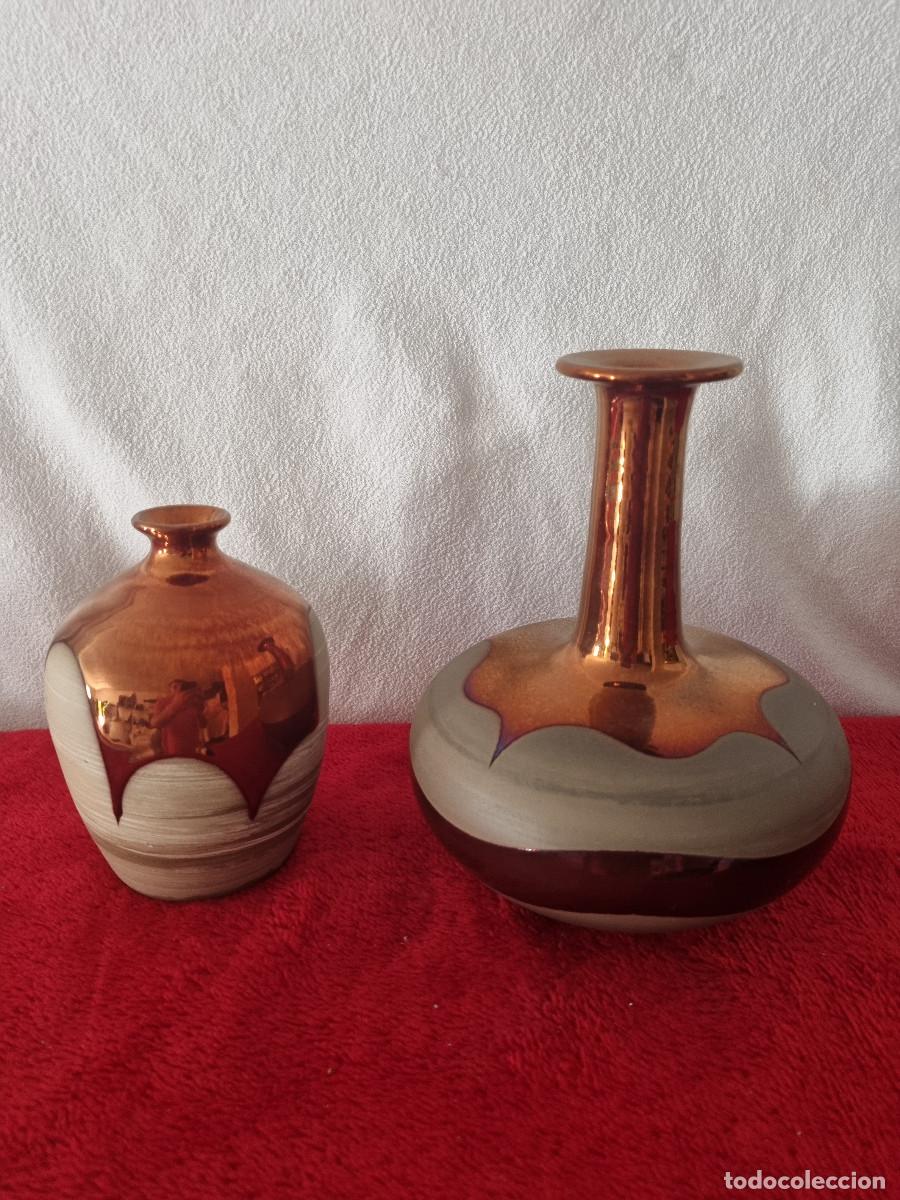Antig&uuml;edades: PAREJA DE JARRONES CERAMICA ESMALTADA - Foto 1