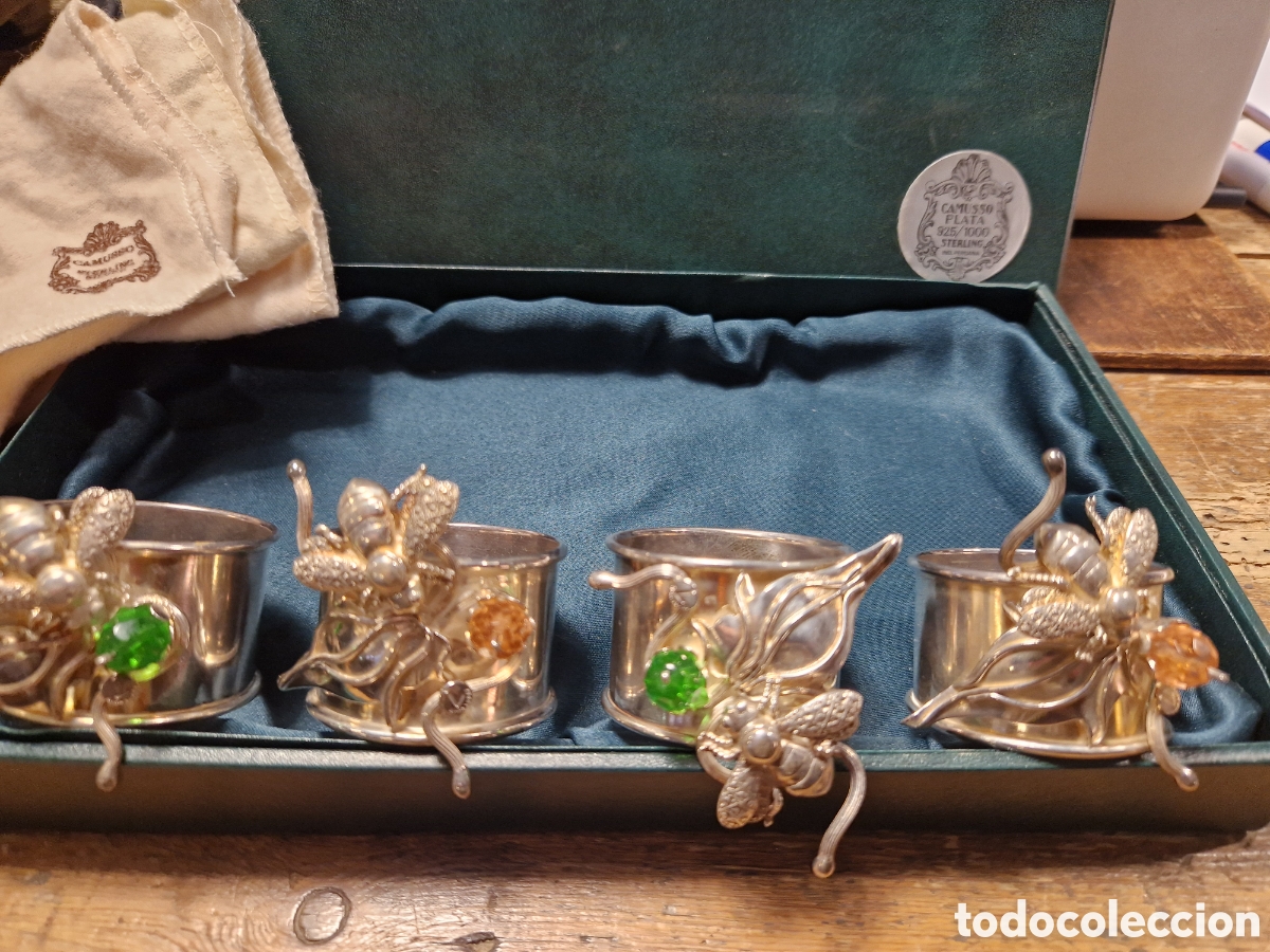 Antig&uuml;edades: Servilleteros en plata 925 de Camusso - Foto 1