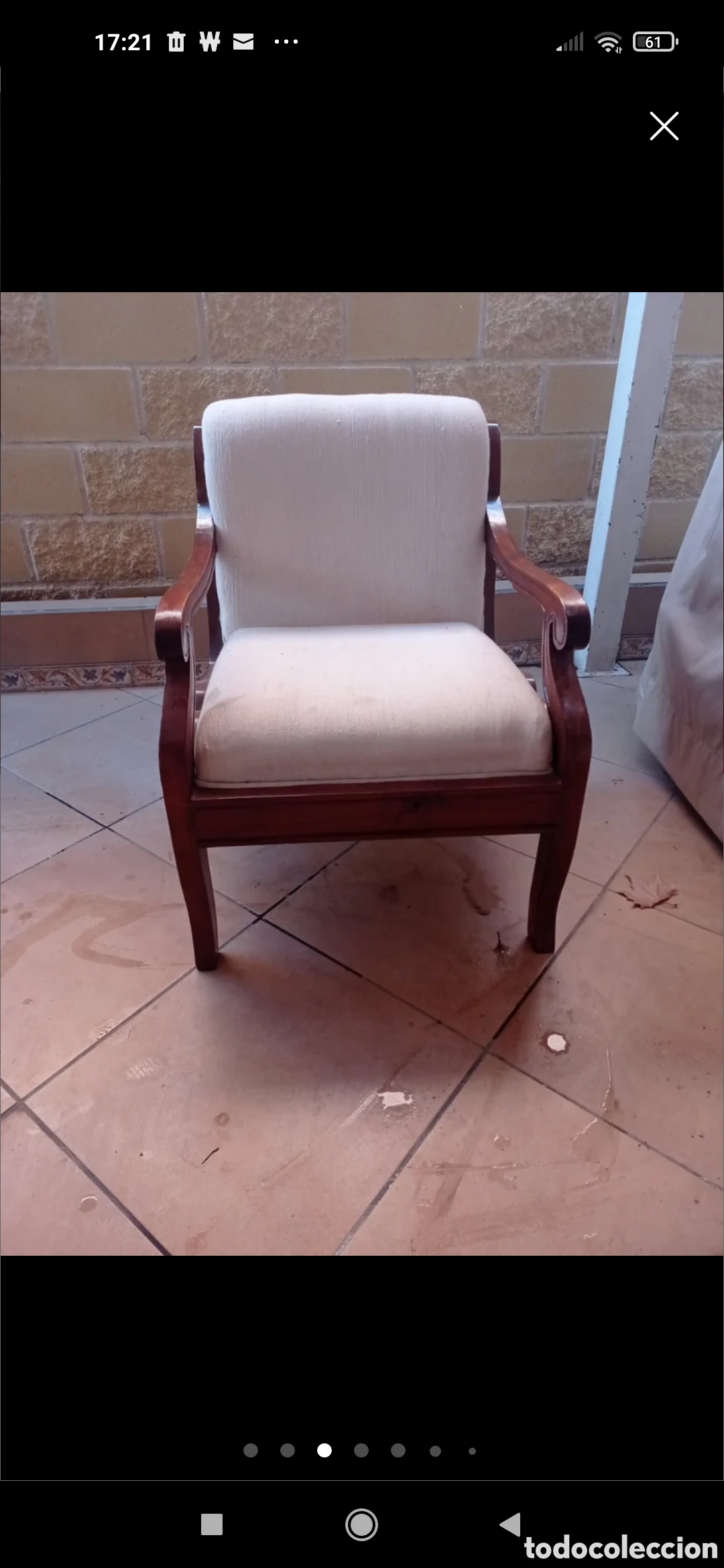 Antig&uuml;edades: Div&aacute;n de madera natural - Foto 3