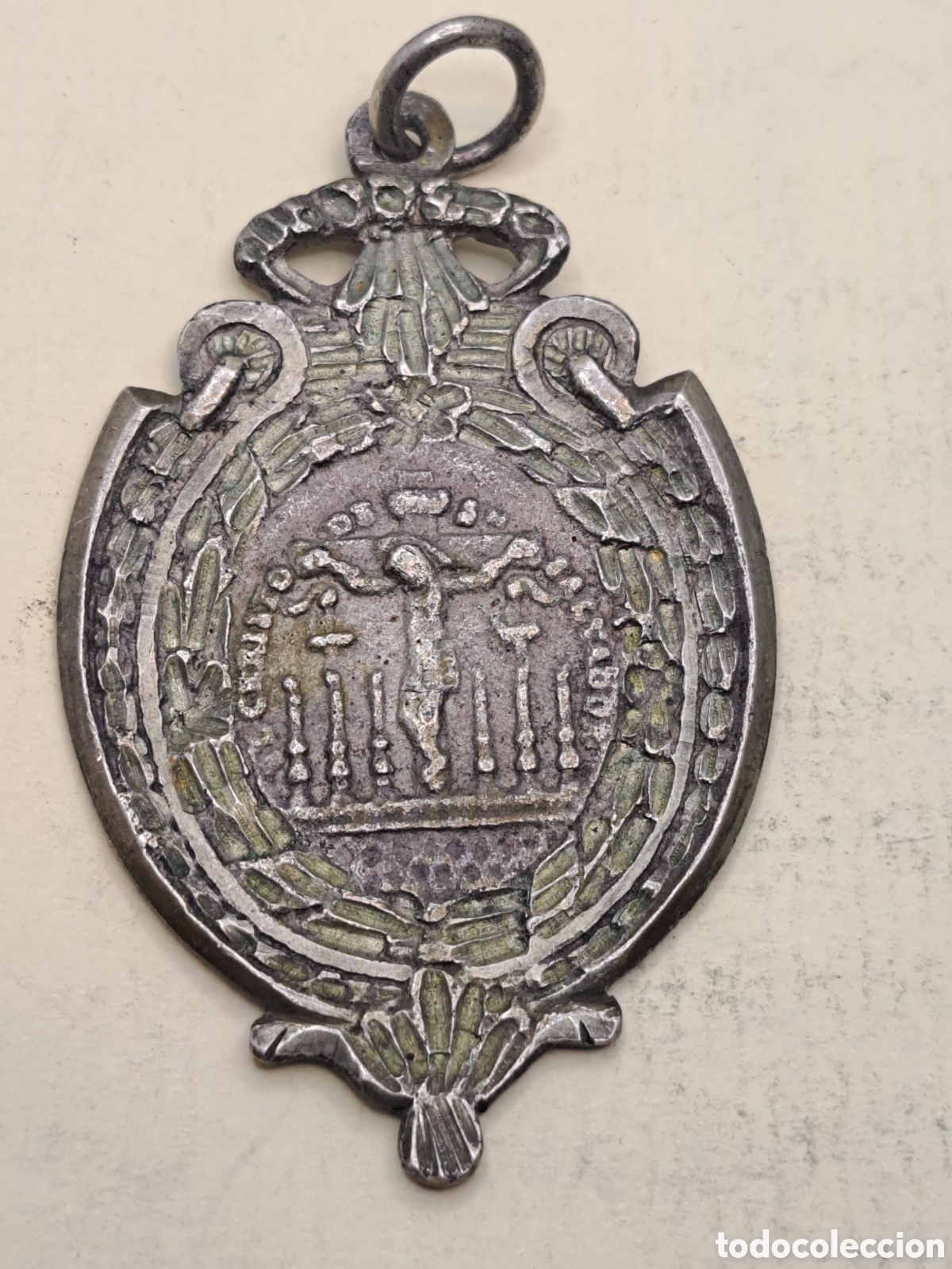 Antig&uuml;edades: Antigua medalla religiosa de plata - Foto 2