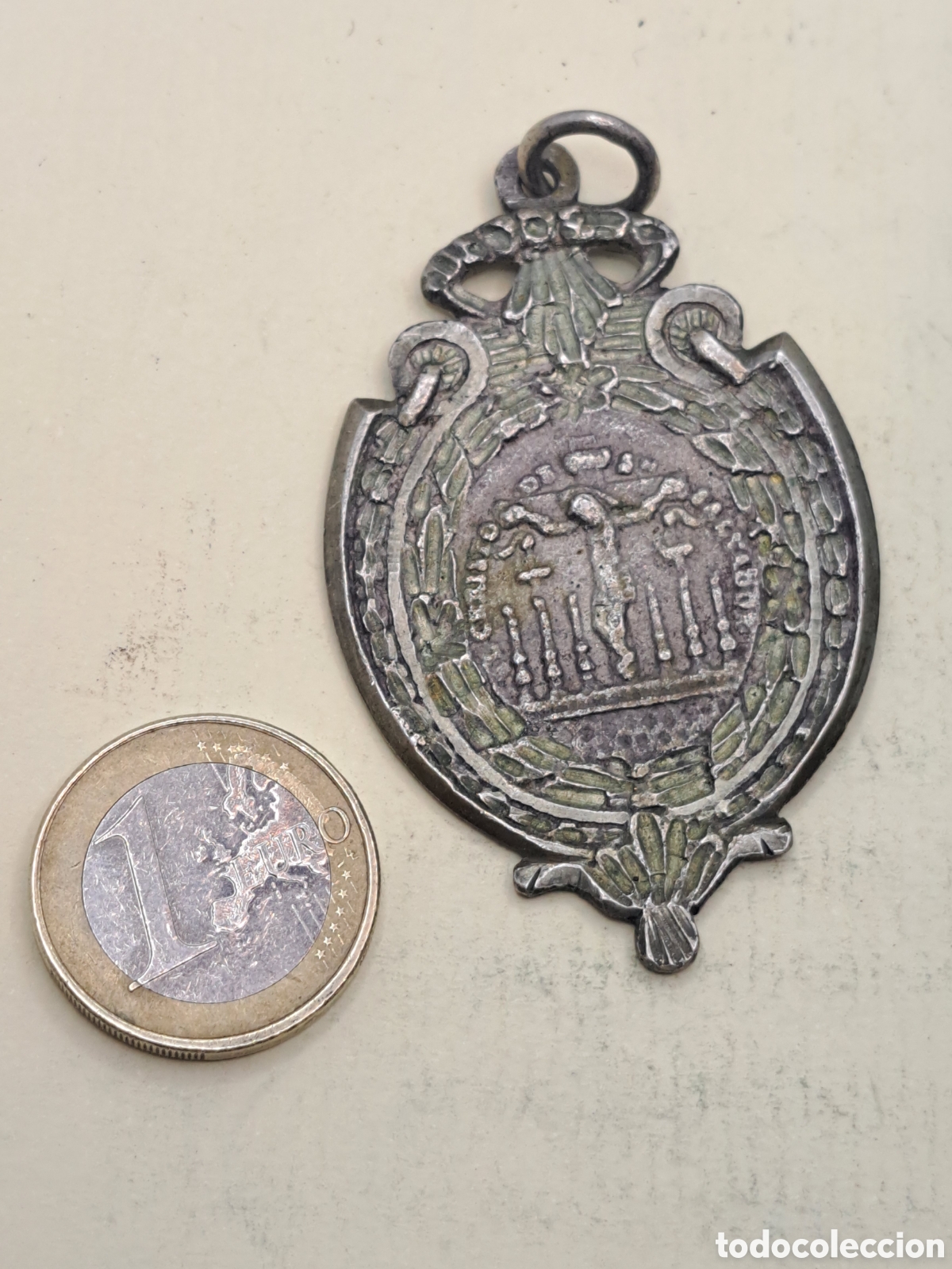 Antig&uuml;edades: Antigua medalla religiosa de plata - Foto 3