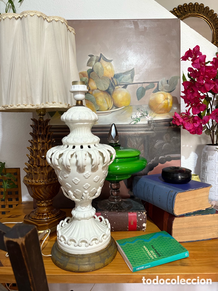 Antig&uuml;edades: L&Aacute;MPARA DE MANISES IMPECABLE - Foto 3