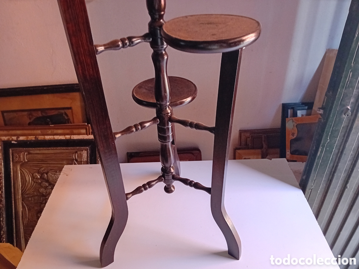 Antig&uuml;edades: Precioso Macetero antiguo madera caoba - Foto 3
