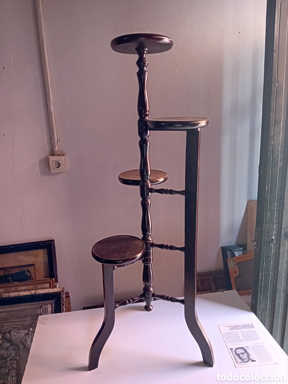 Antig&uuml;edades: Precioso Macetero antiguo madera caoba - Foto 1