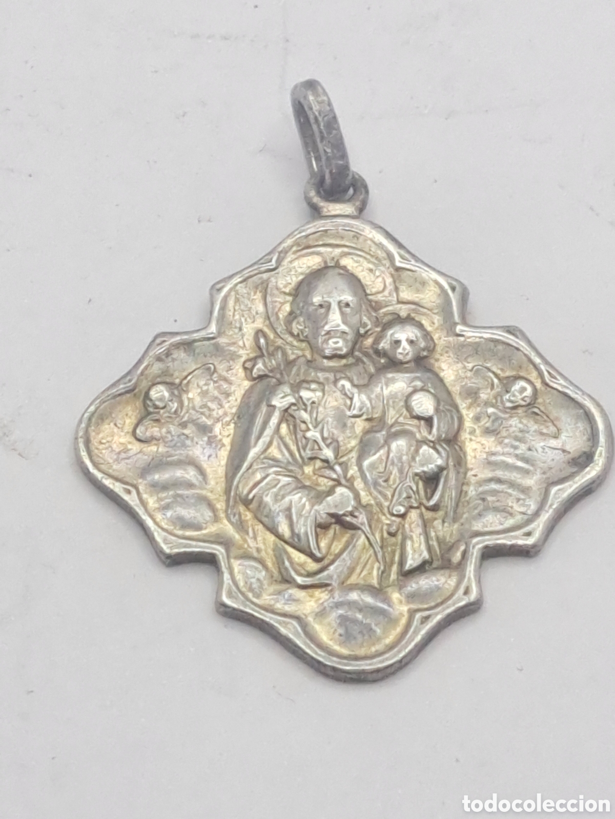 Antig&uuml;edades: Medalla religiosa antigua en plata - Foto 2