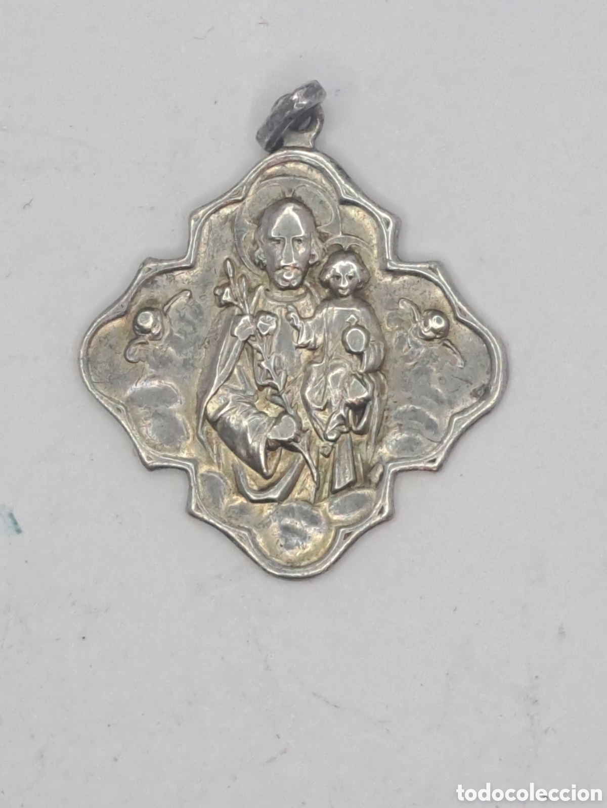 Antig&uuml;edades: Medalla religiosa antigua en plata - Foto 3