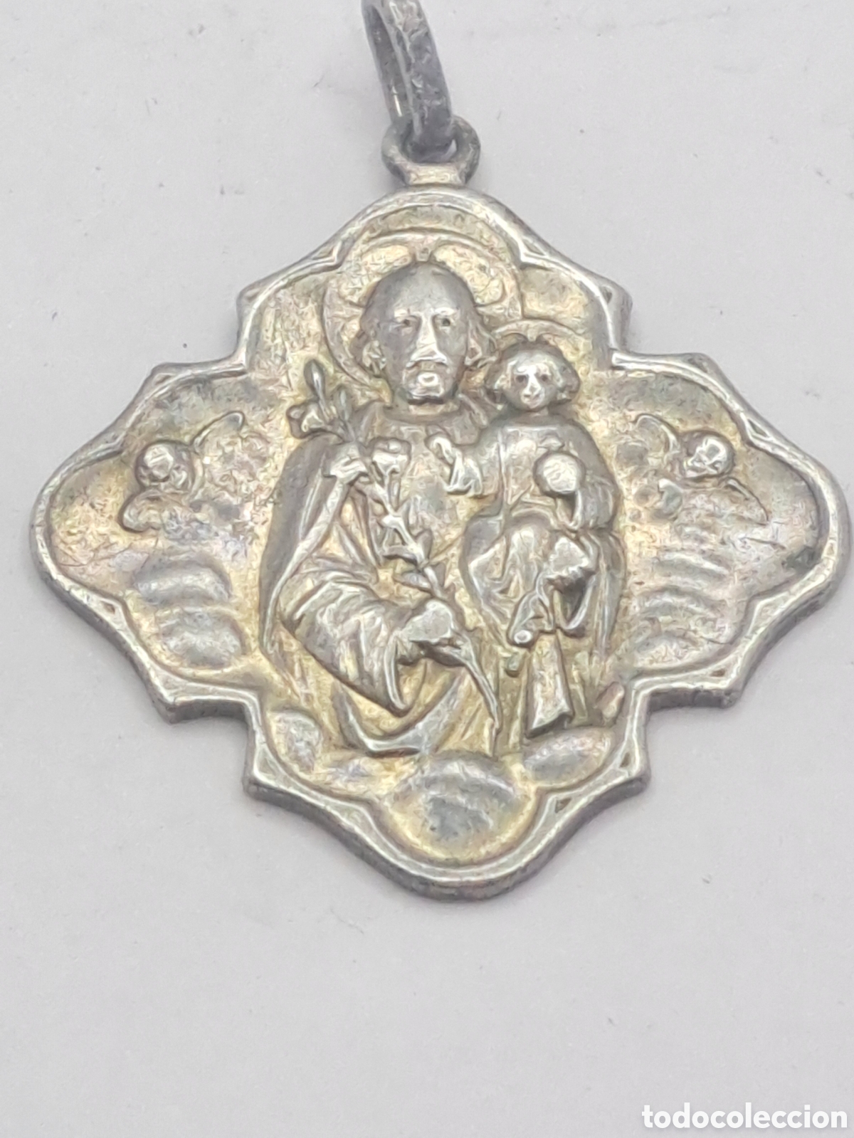 Antig&uuml;edades: Medalla religiosa antigua en plata - Foto 1