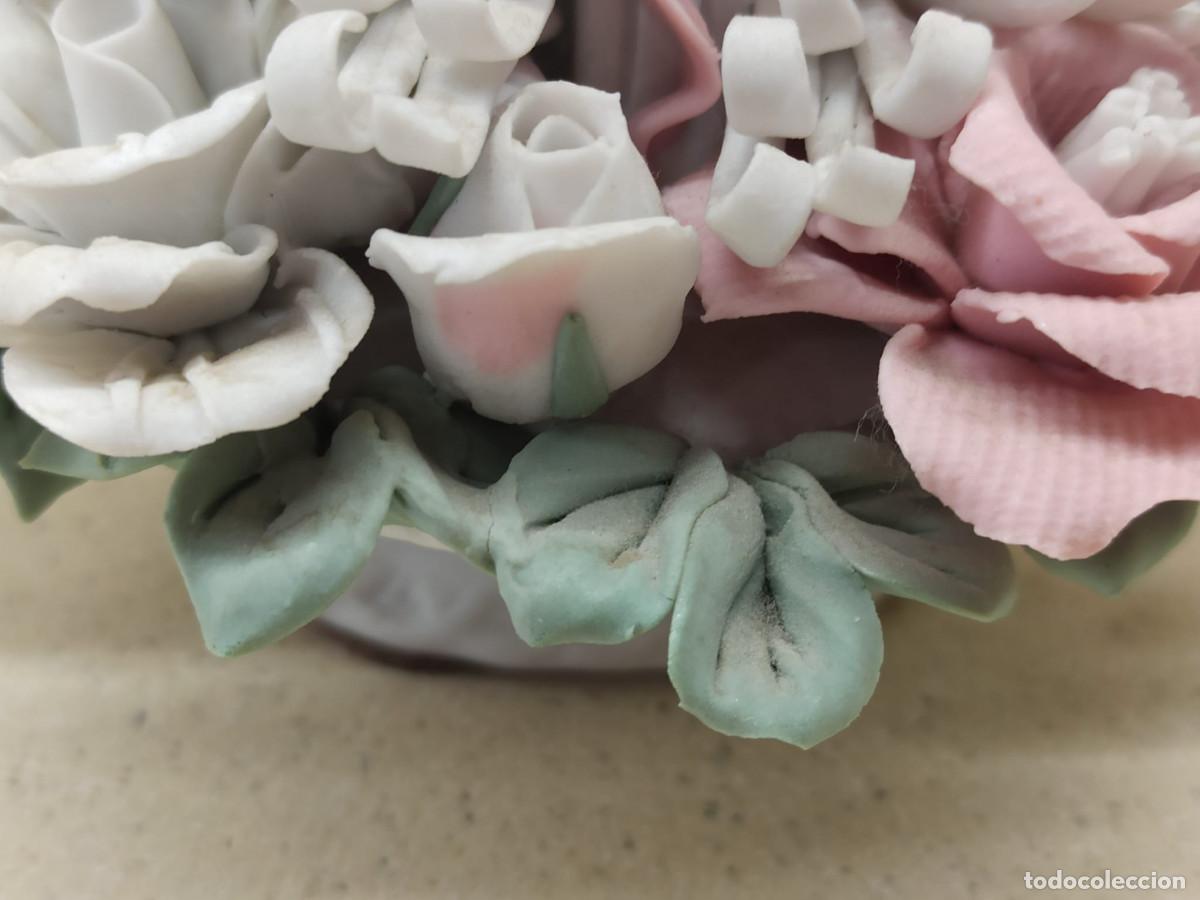 Antig&uuml;edades: CESTA FLORES PORCELANA MATE - Foto 8