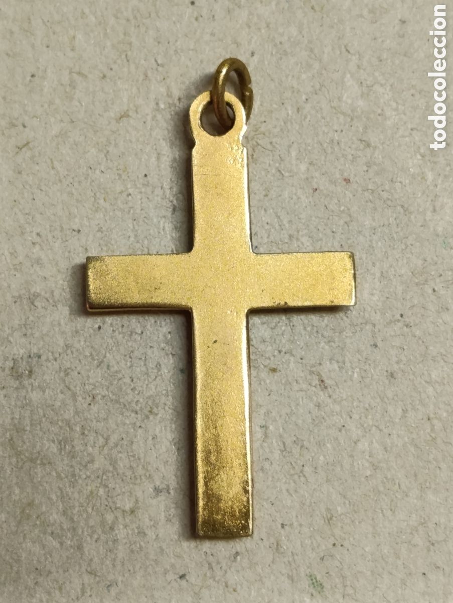 Antig&uuml;edades: CRUZ DE METAL DORADO. - Foto 3