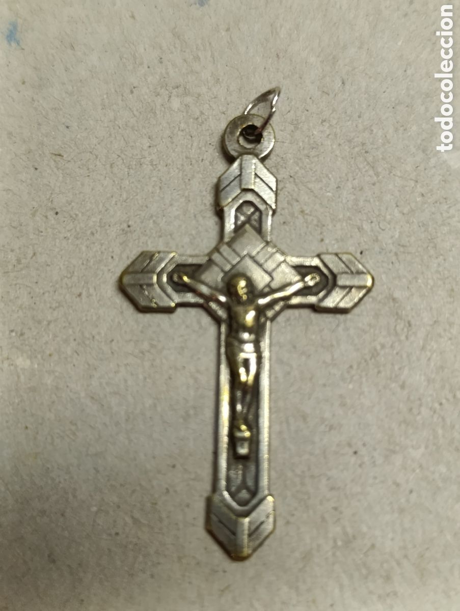 Antig&uuml;edades: CRUZ DE METAL PLATEADO. - Foto 2