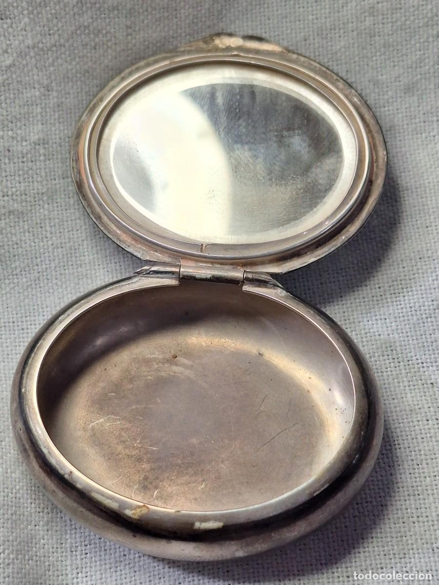 Antig&uuml;edades: Antigua caja de plata con espejo. - Foto 3