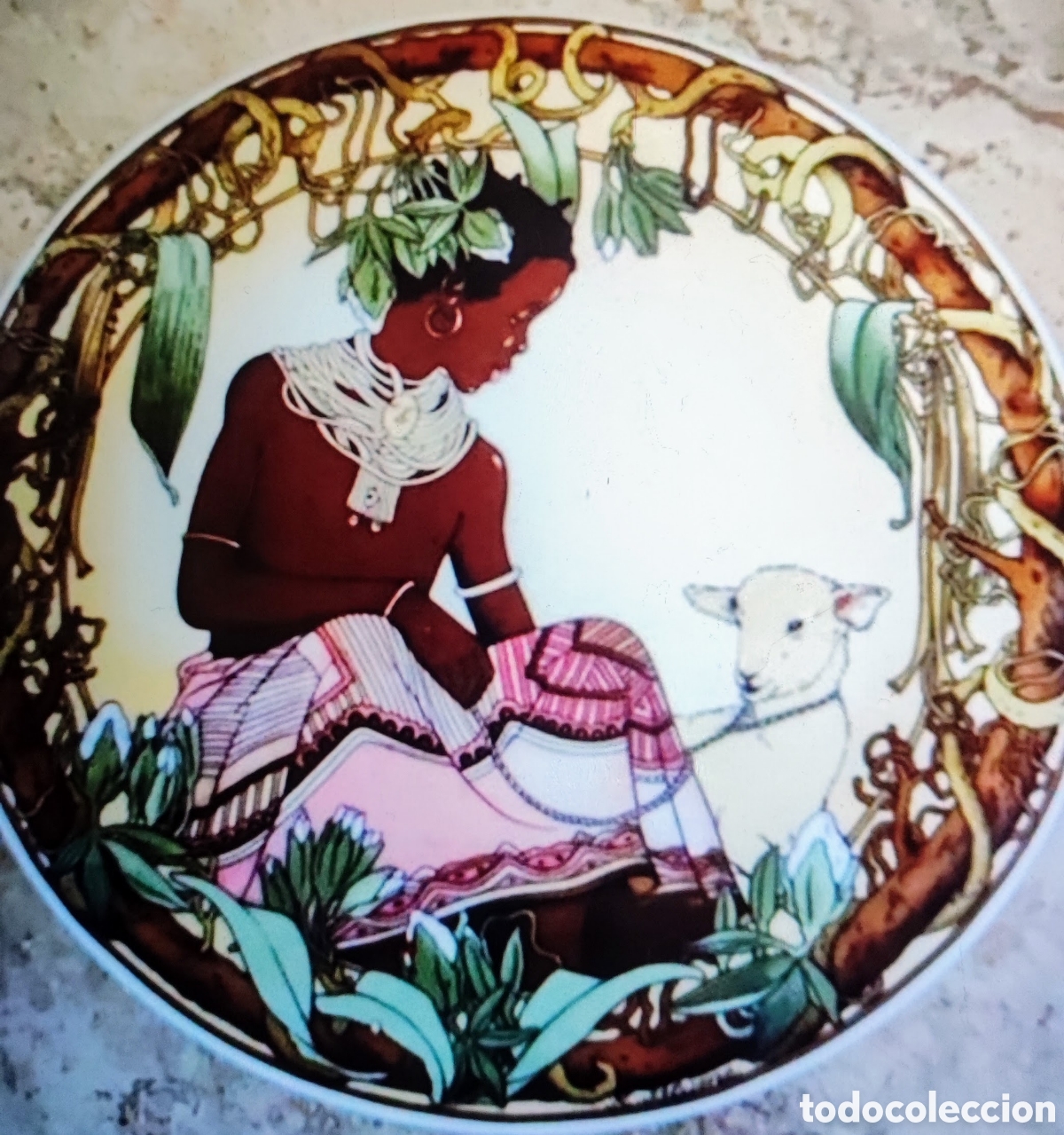 Antig&uuml;edades: 4 platos de postre colecci&oacute;n UNICEF - Foto 3