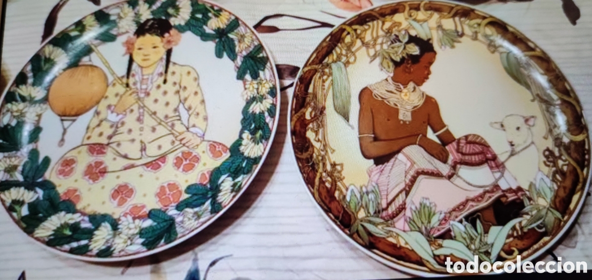 Antig&uuml;edades: 4 platos de postre colecci&oacute;n UNICEF - Foto 6