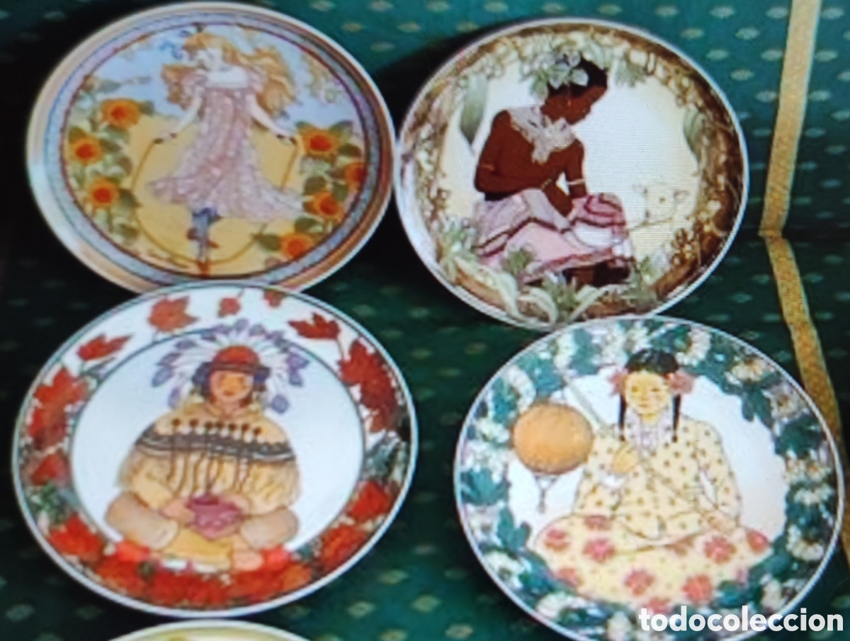 Antig&uuml;edades: 4 platos de postre colecci&oacute;n UNICEF - Foto 1