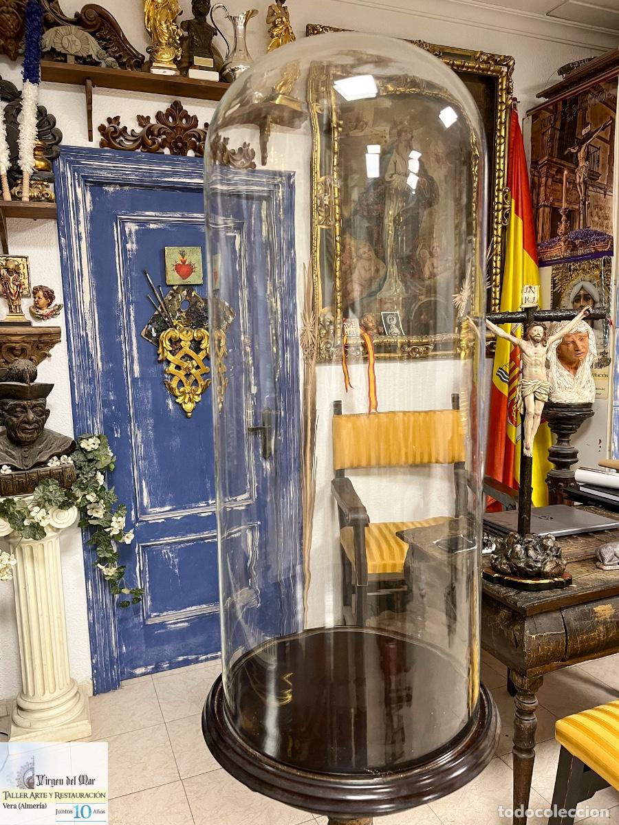Antig&uuml;edades: Fanal grande de cristal 70cms - Foto 1