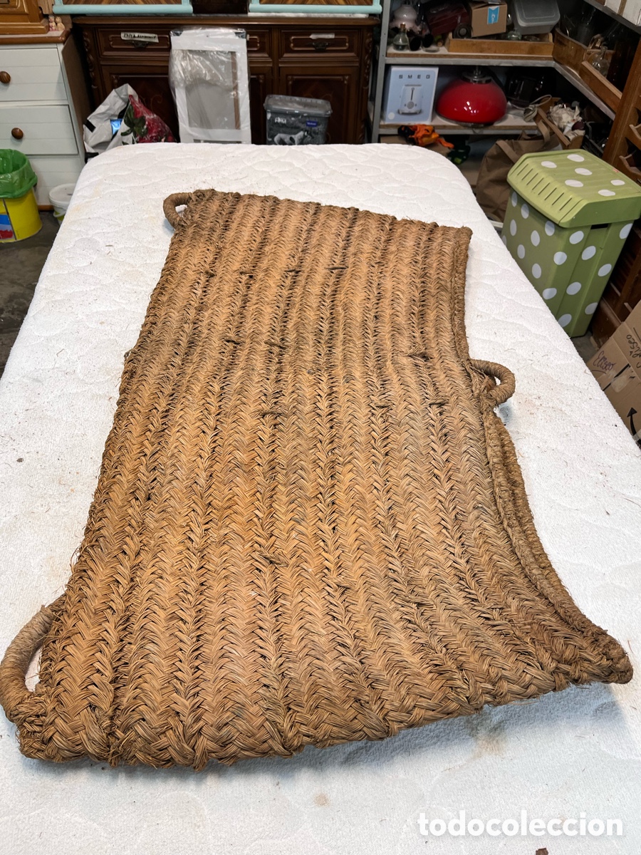 Antig&uuml;edades: Super capazo de esparto - mide en boca ancha 123 cm en recto - Foto 2