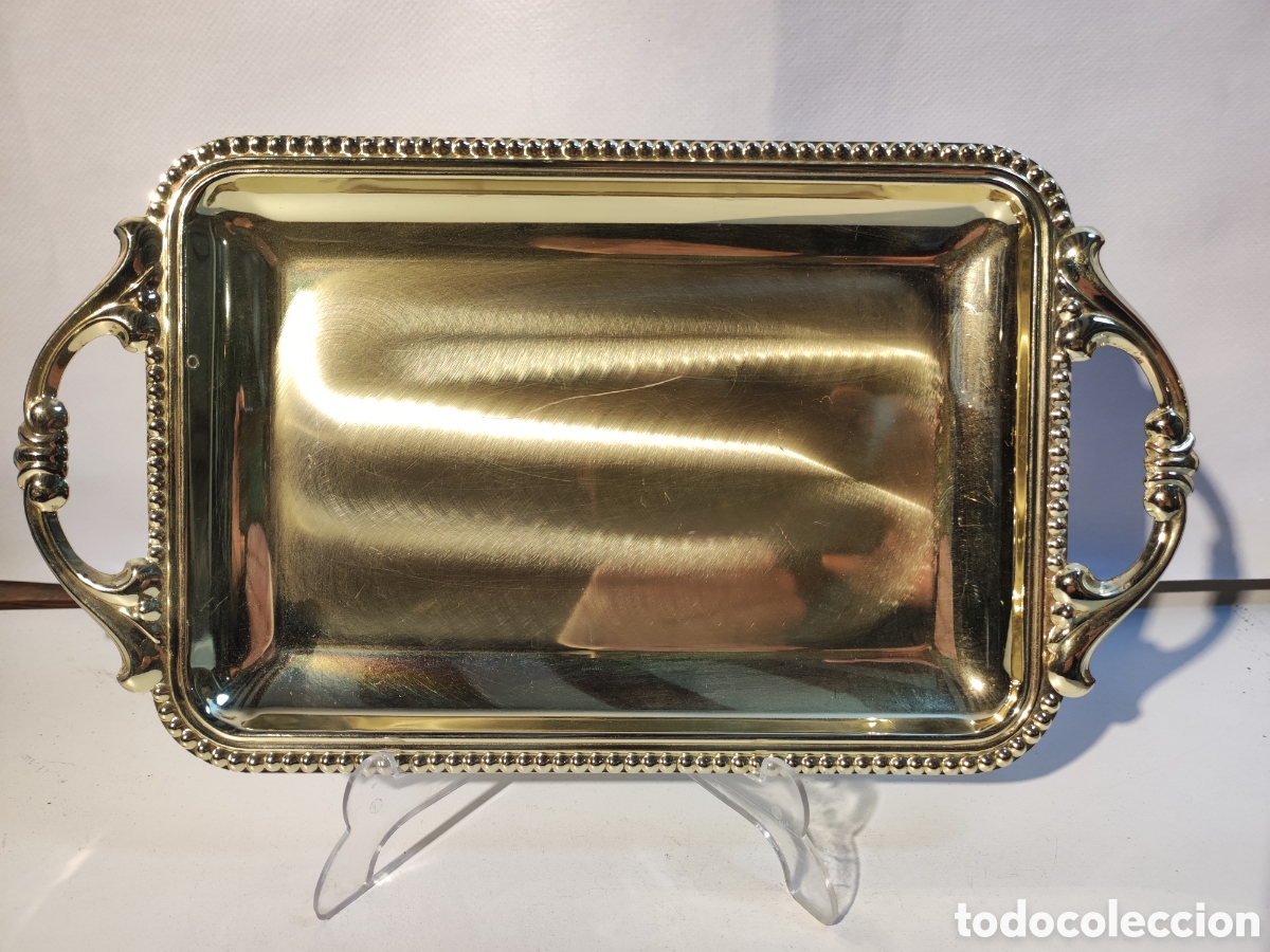 Antig&uuml;edades: Bandeja met&aacute;lica dorada - Foto 1