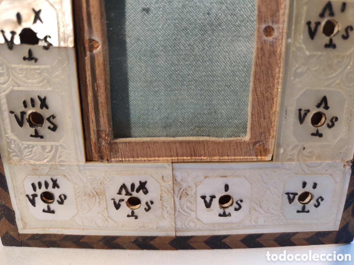 Antig&uuml;edades: Marco madera y nacar - Foto 4