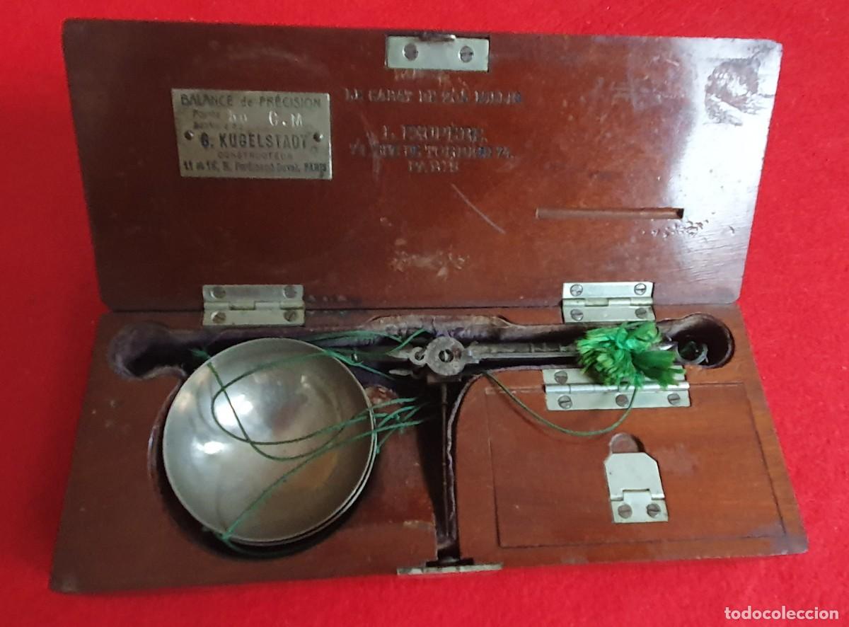 Antig&uuml;edades: Antigua b&aacute;scula de precisi&oacute;n para joyer&iacute;a - Foto 7