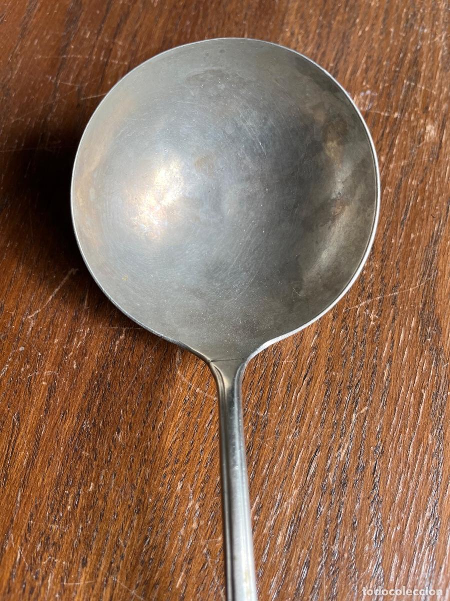 Antig&uuml;edades: ANTIGUO CUCHAR&Oacute;N - CAZO DE ALPACA PLATEADA - Foto 2