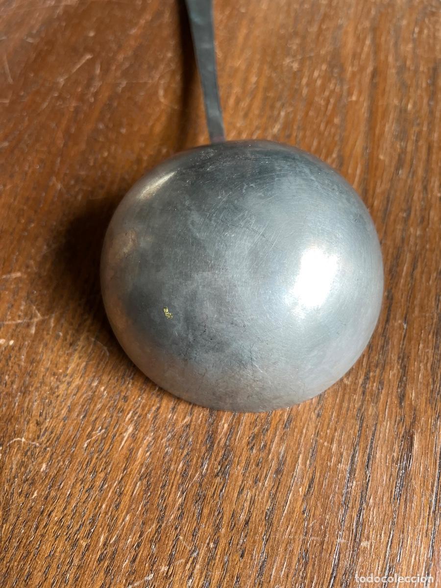 Antig&uuml;edades: ANTIGUO CUCHAR&Oacute;N - CAZO DE ALPACA PLATEADA - Foto 3