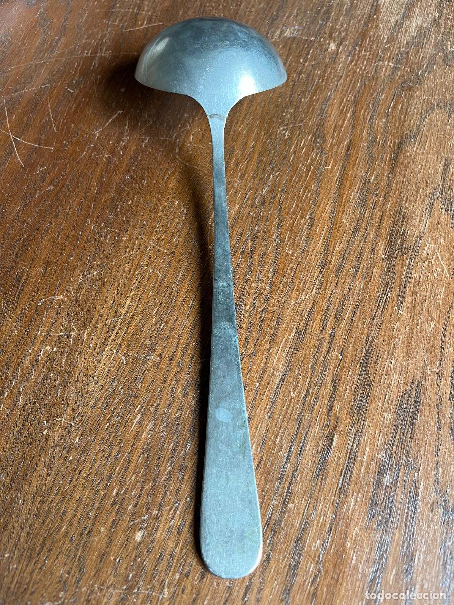Antig&uuml;edades: ANTIGUO CUCHAR&Oacute;N - CAZO DE ALPACA PLATEADA - Foto 4