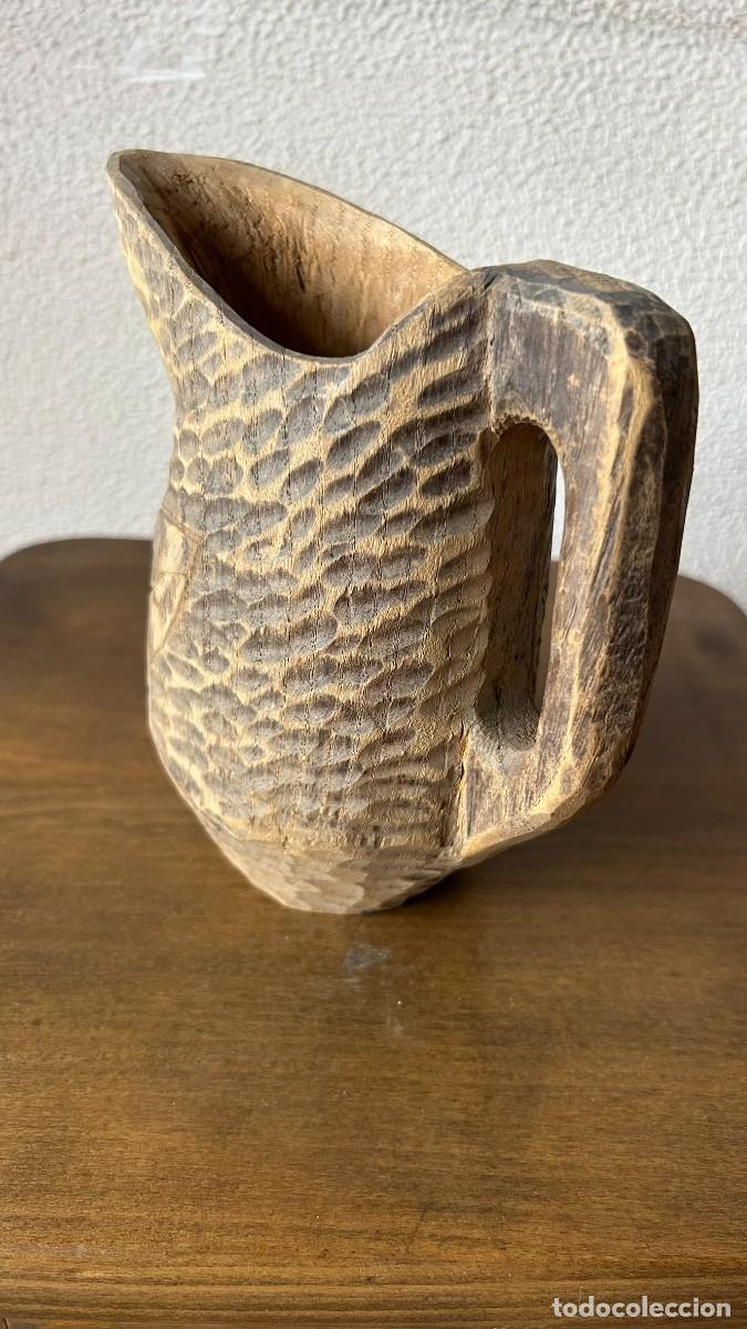 Antig&uuml;edades: Antigua jarra de madera labrada - Foto 2