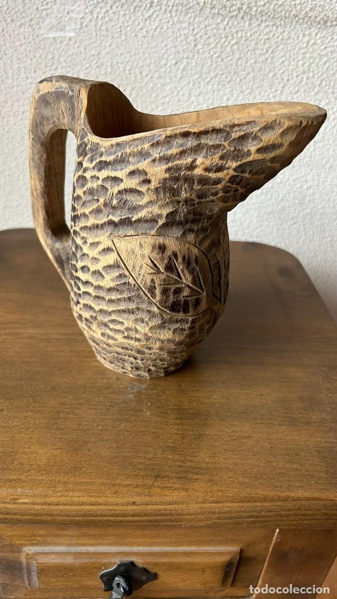 Antig&uuml;edades: Antigua jarra de madera labrada - Foto 3