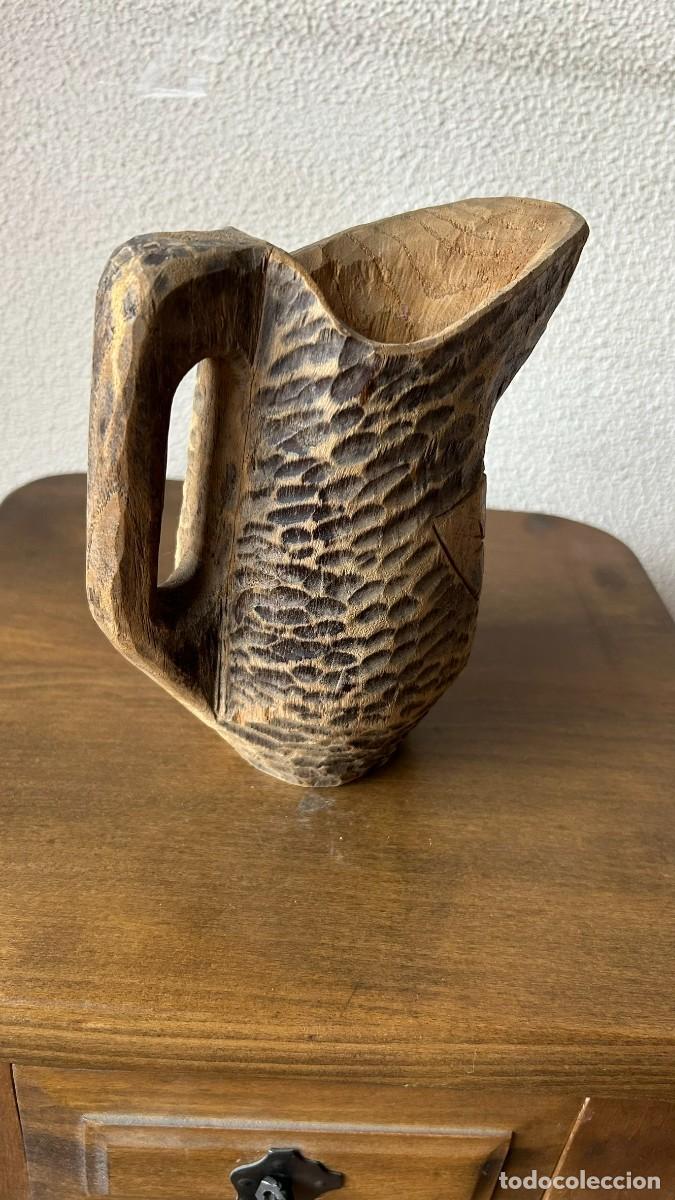 Antig&uuml;edades: Antigua jarra de madera labrada - Foto 5