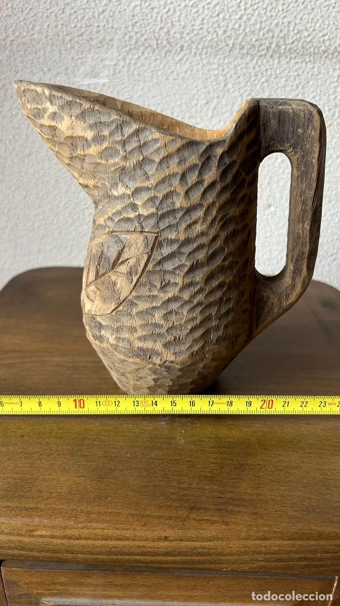 Antig&uuml;edades: Antigua jarra de madera labrada - Foto 9