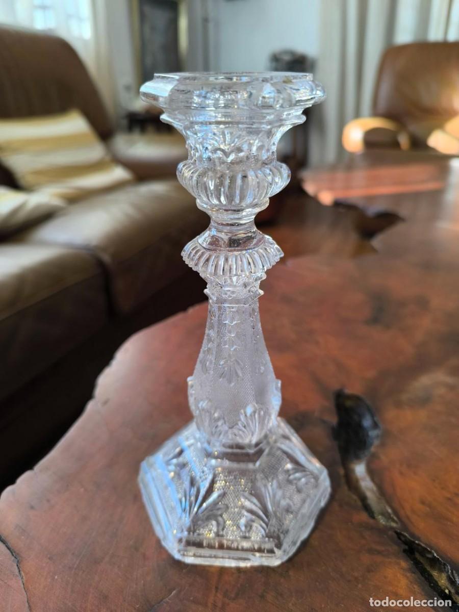 Antig&uuml;edades: CANDELABRO DE CRISTAL 10X20 CM - Foto 1