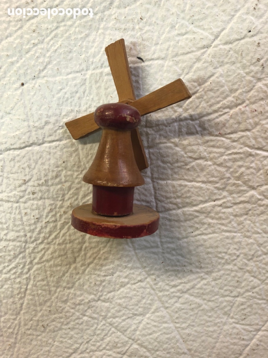 Antig&uuml;edades: Molino de madera medida 9 cm - Foto 2