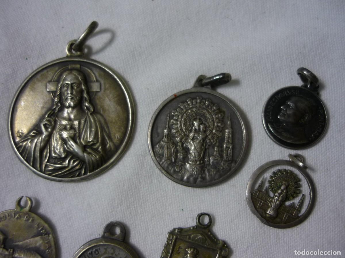 Antig&uuml;edades: 8 medallas religiosas de plata - Foto 3