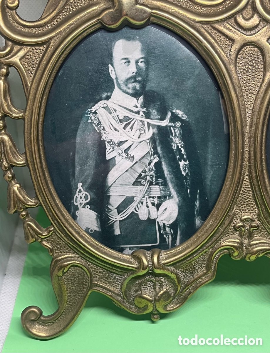 Antig&uuml;edades: PORTARRETRATOS DOBLE DE BRONCE CIRCA 1930 - Foto 3