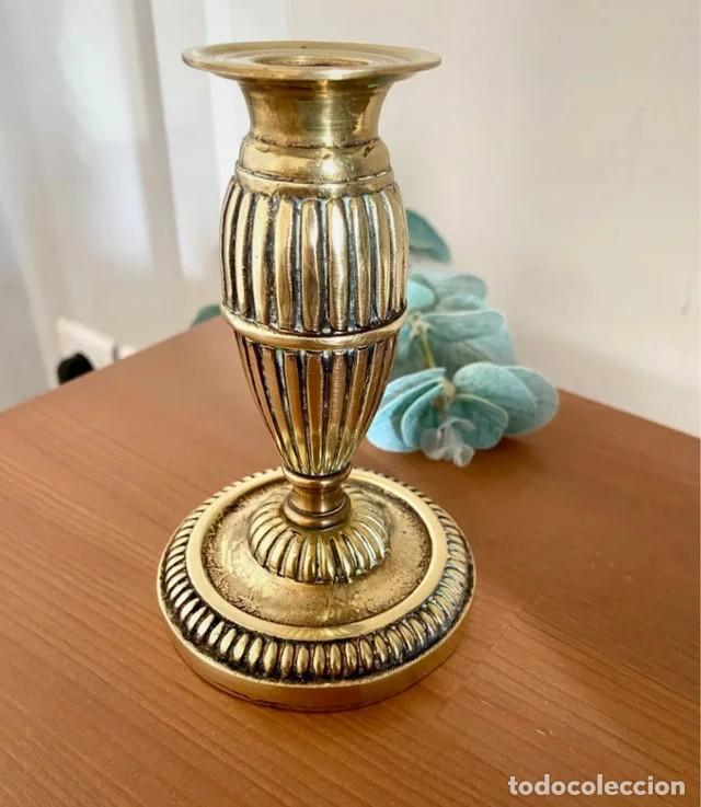 Antig&uuml;edades: Candelabro Bronce Antiguo - Foto 3