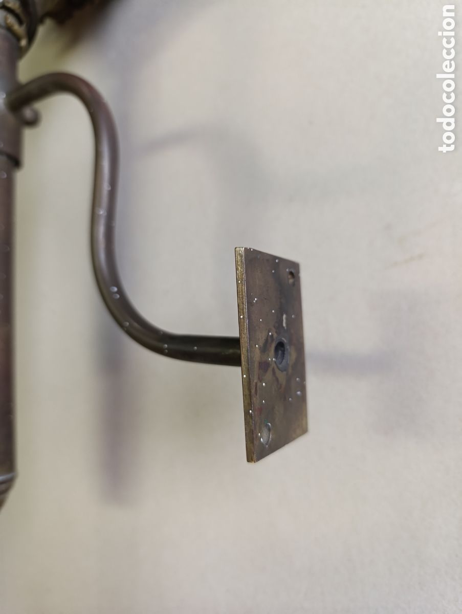 Antig&uuml;edades: FAROL DE CARRUAJE EN BRONCE Y CRISTAL. - Foto 7