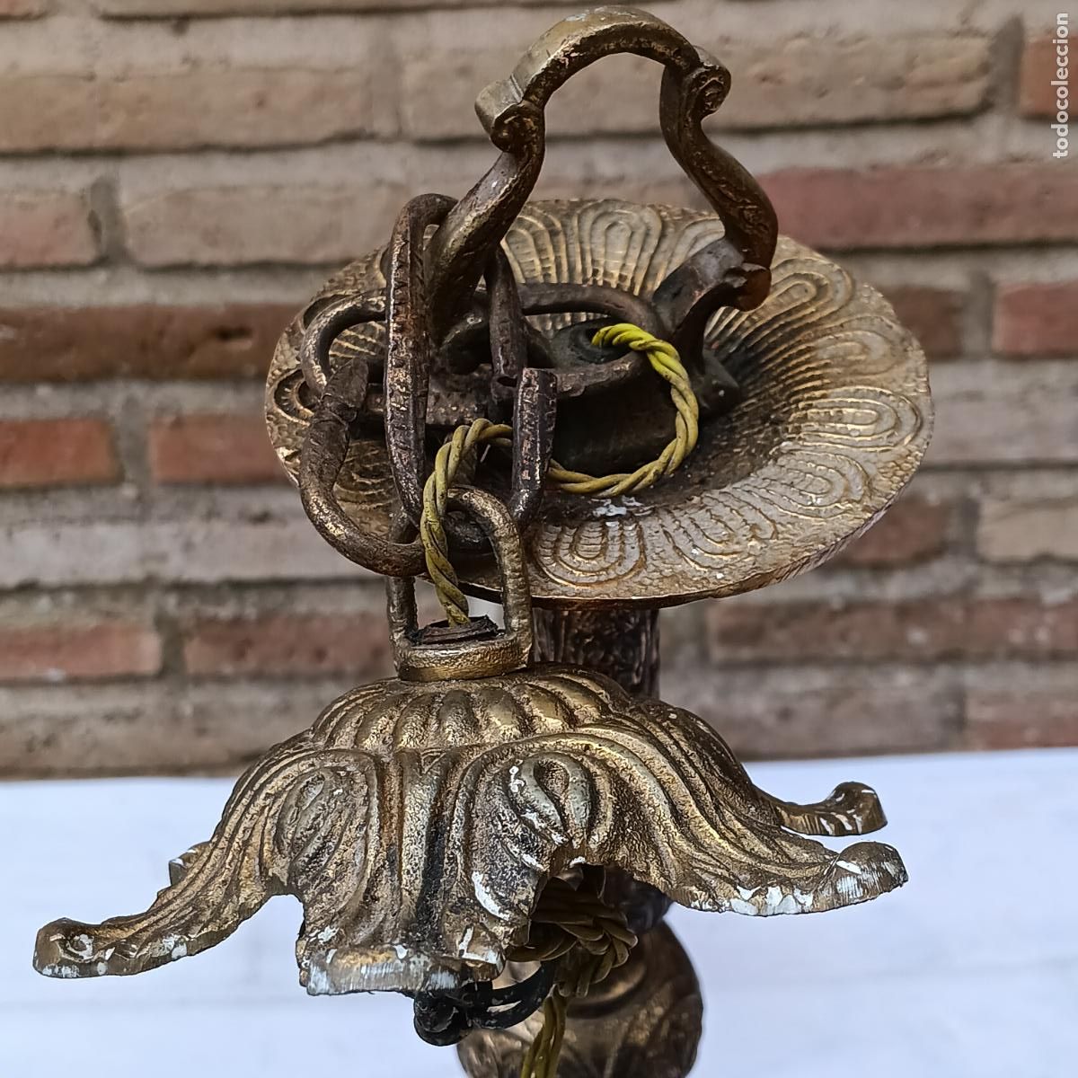 Antig&uuml;edades: LAMPARA EN BRONCE DE 6 BRAZOS. - Foto 13