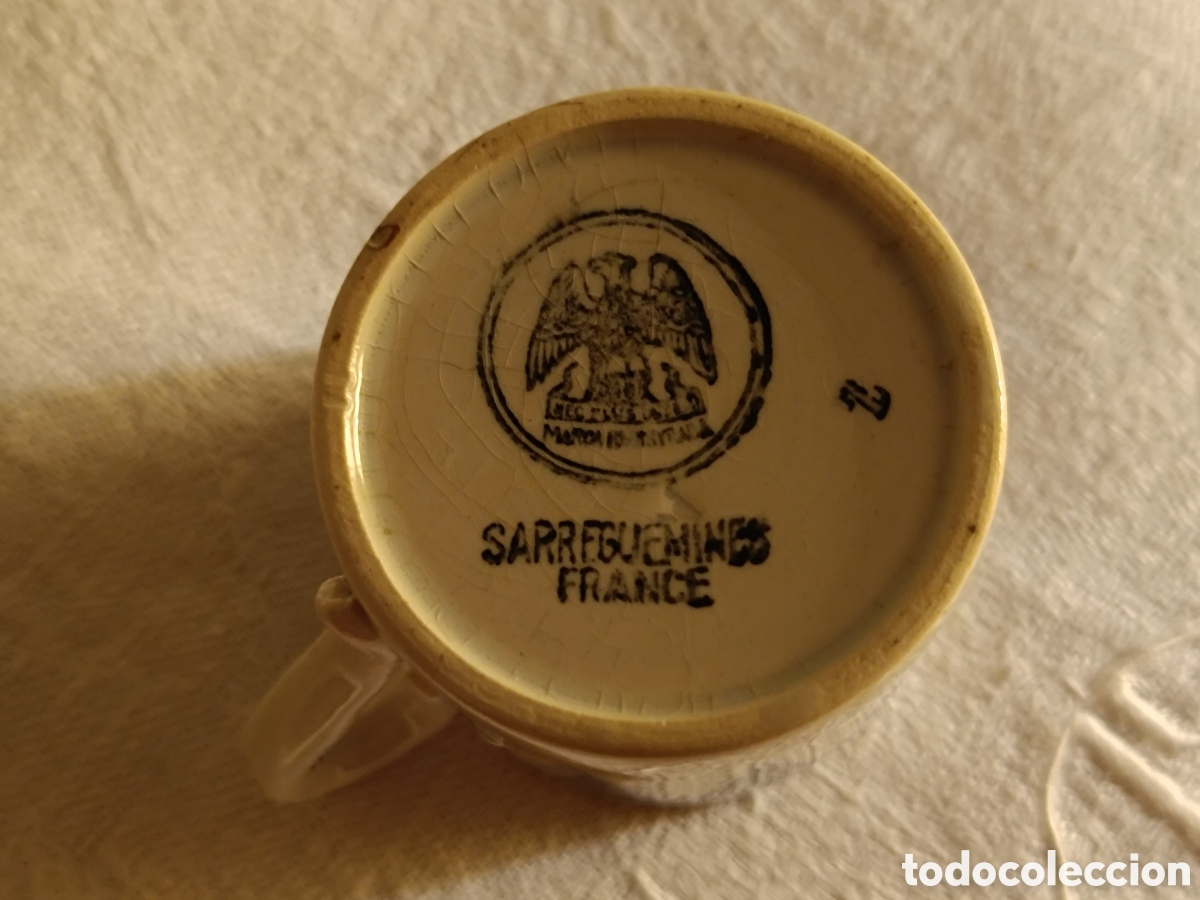 Antig&uuml;edades: TAZA SARREGUEMINES FINALES DEL XIX - Foto 6