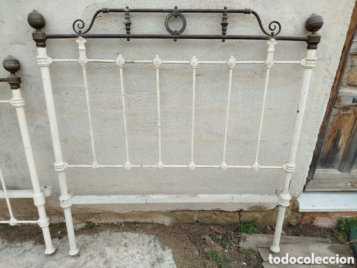 Antig&uuml;edades: Cama antigua de hierro y cobre - Foto 2