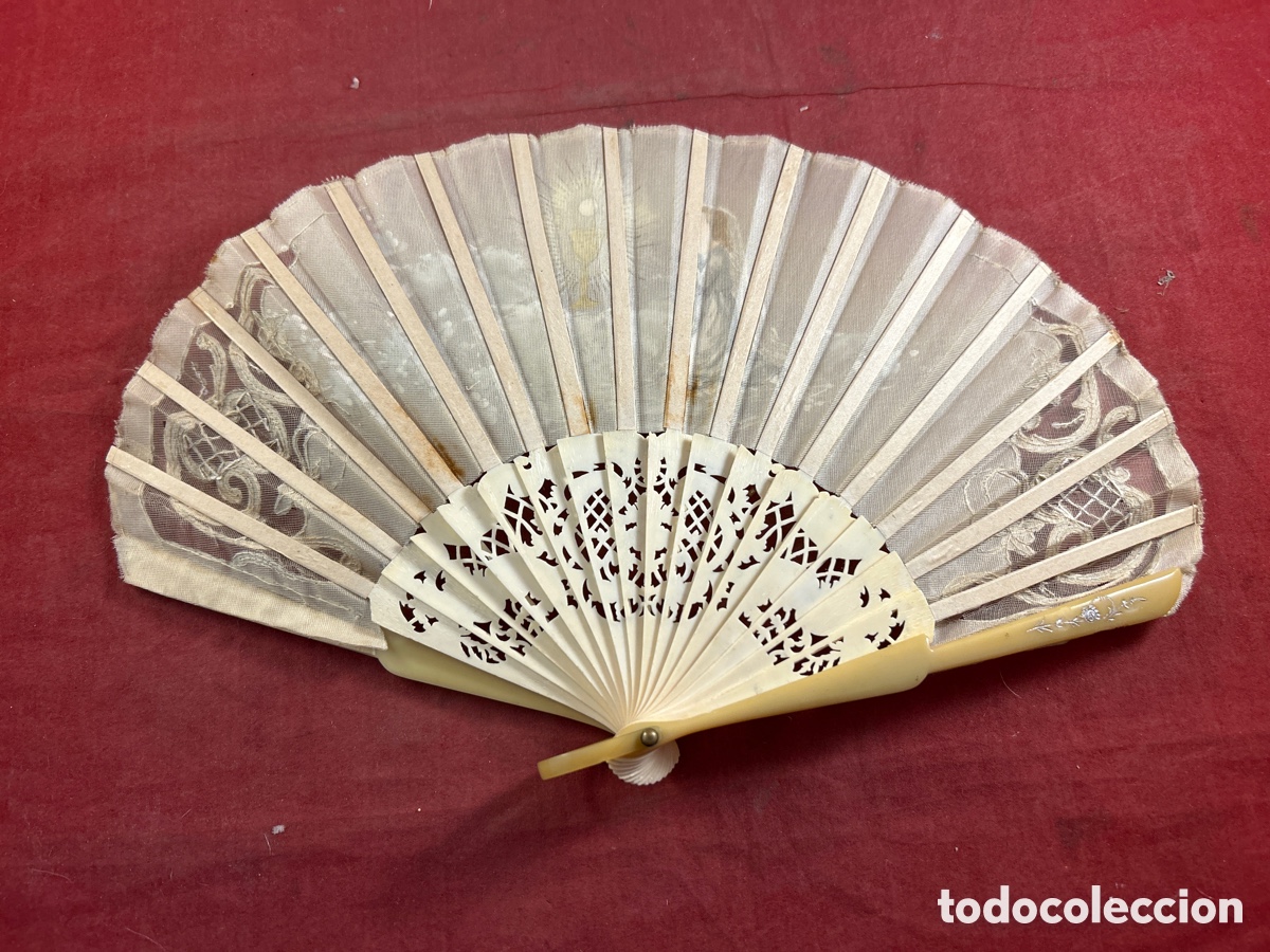 Antig&uuml;edades: ANTIGUO ABANICO MODERNISTA COMUNI&Oacute;N - Foto 5