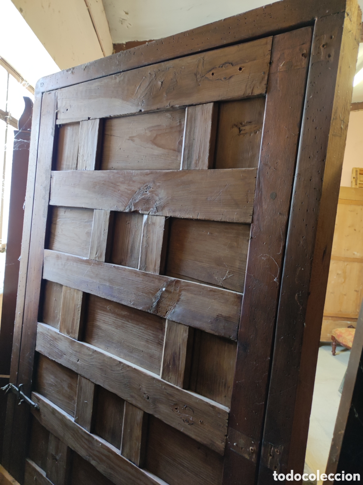 Antig&uuml;edades: Puerta entrepa&ntilde;os pino con cerco - Foto 4