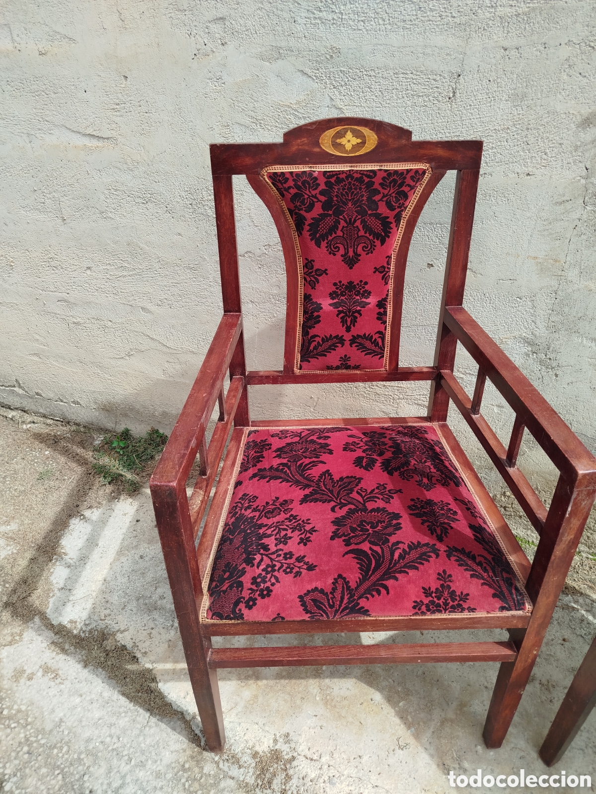 Antig&uuml;edades: Sill&oacute;n de madera antiguo a&ntilde;os veinte. - Foto 2