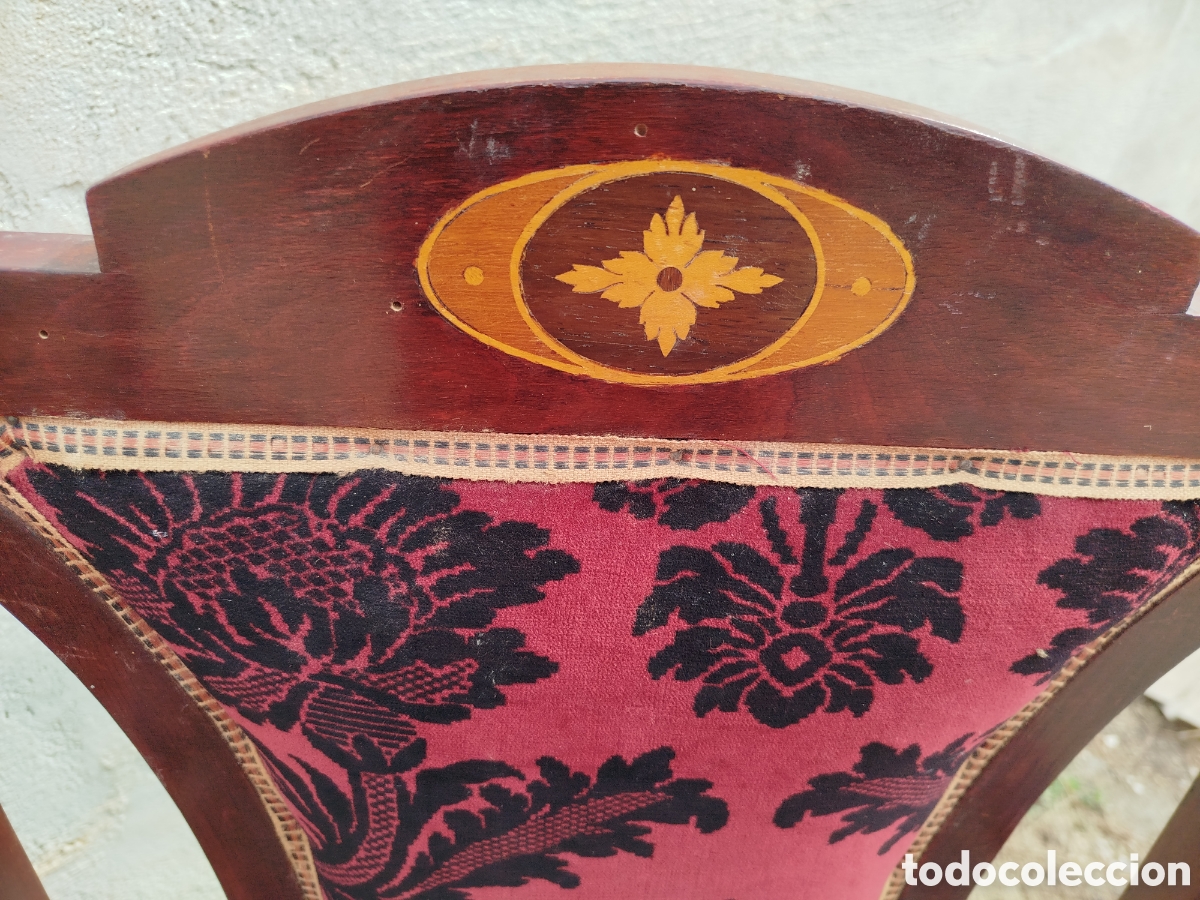 Antig&uuml;edades: Sill&oacute;n de madera antiguo a&ntilde;os veinte. - Foto 4